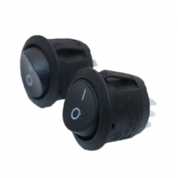 สวิตช์กลม 16mm 3ขา สีดำ